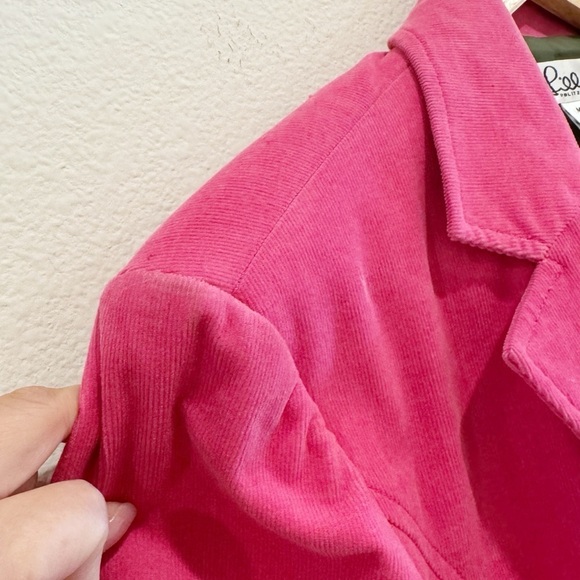 Lilly Pulitzer Pink Fuchsia Corduroy Blazer Elbow Patch Jacket Size M - Picture 8 of 13